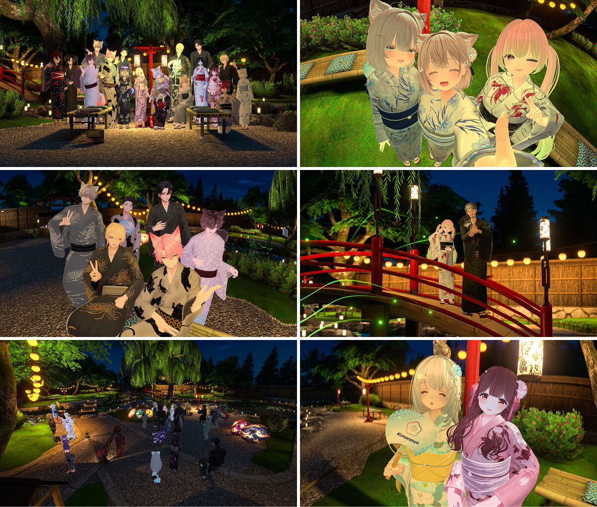VRChatイベント『ゆかたde納涼会』参加者のスナップショット