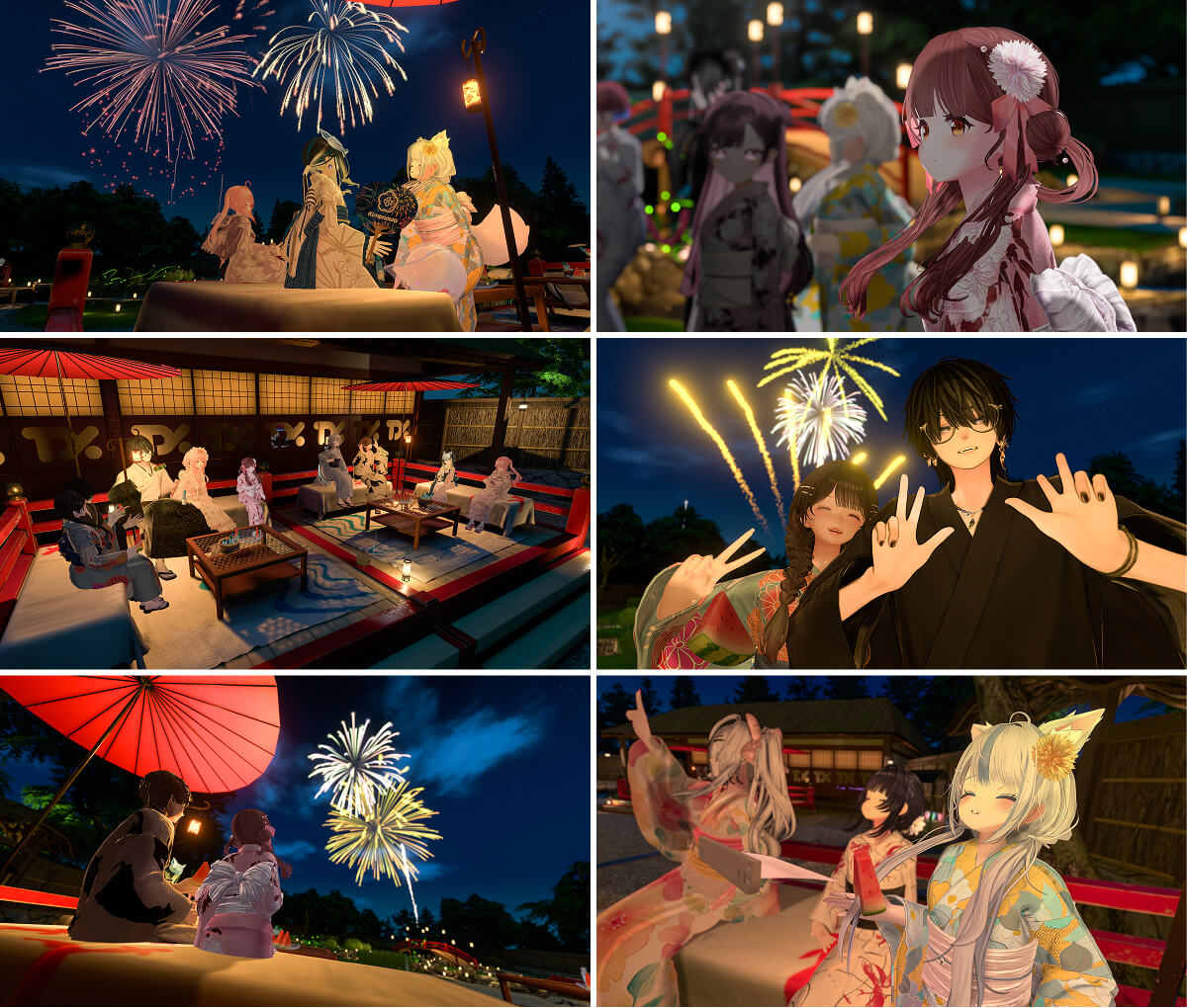 VRChatイベント『ゆかたde納涼会』参加者のスナップショット