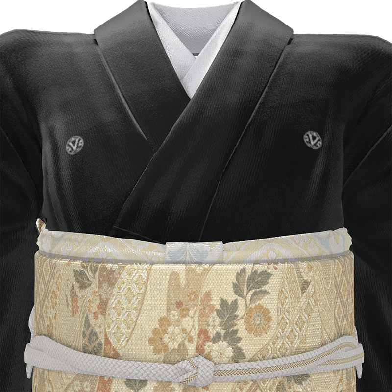 「黒鶴」紋を差し替えたイメージ